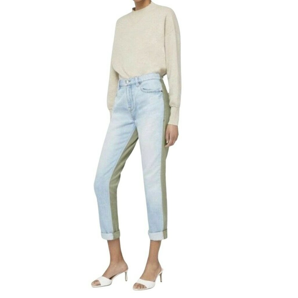 Frame Le Beau Cargo Canteburry Mixed Media High Rise Jeans Size 25 New